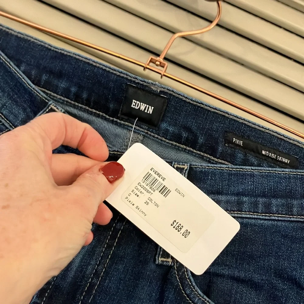 New Edwin Pixie Skinny Jean Colton Wash Sz 25
